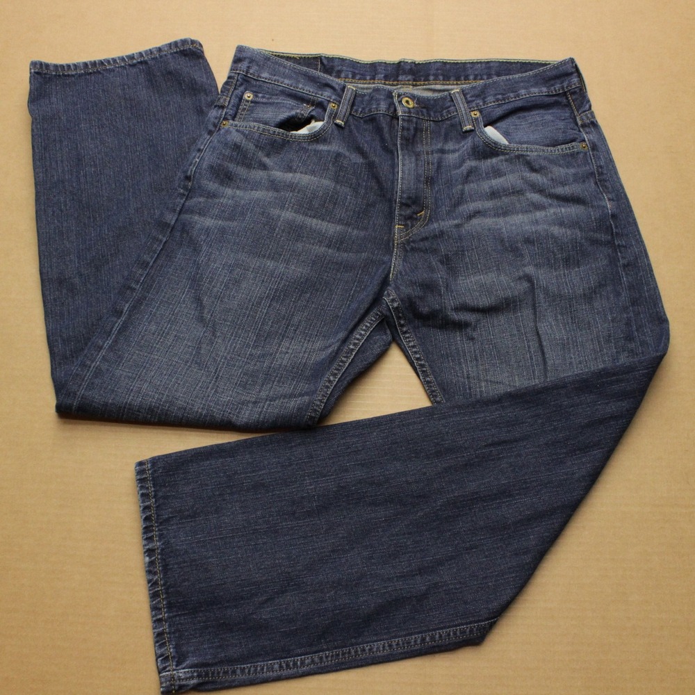 Levis 569 Loose Straight Jeans Men 34x30 Dark Wash Denim 5-Pocket Classic Casual